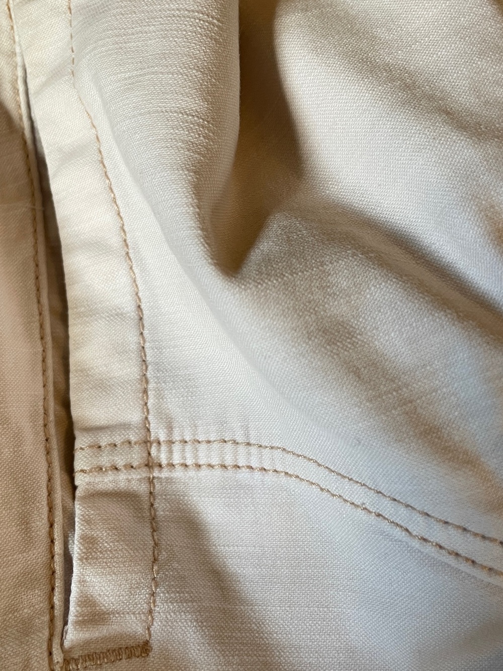 Pilcro Anthropologie Soft Barrel Leg Utility Chino Pants Ecru Crop 27 - Picture 7 of 10